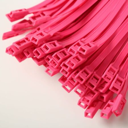 Хомут для виниловых рукавов, 8*400, Фуксия (Теез)