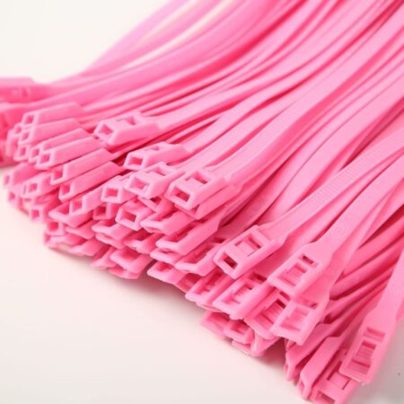 Хомут для виниловых рукавов, 8*400, Светло-розовый (Теез)