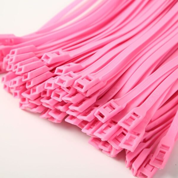 Хомут для виниловых рукавов, 8*400, Светло-розовый (Теез)