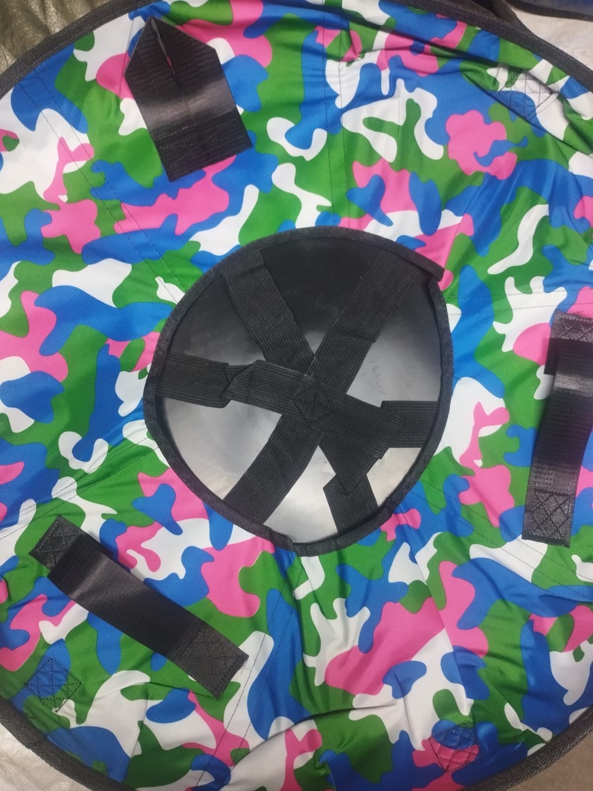 Тюбинг (ватрушка) Сине-зелёно-розово-белый камуфляж Диаметр 80 см.